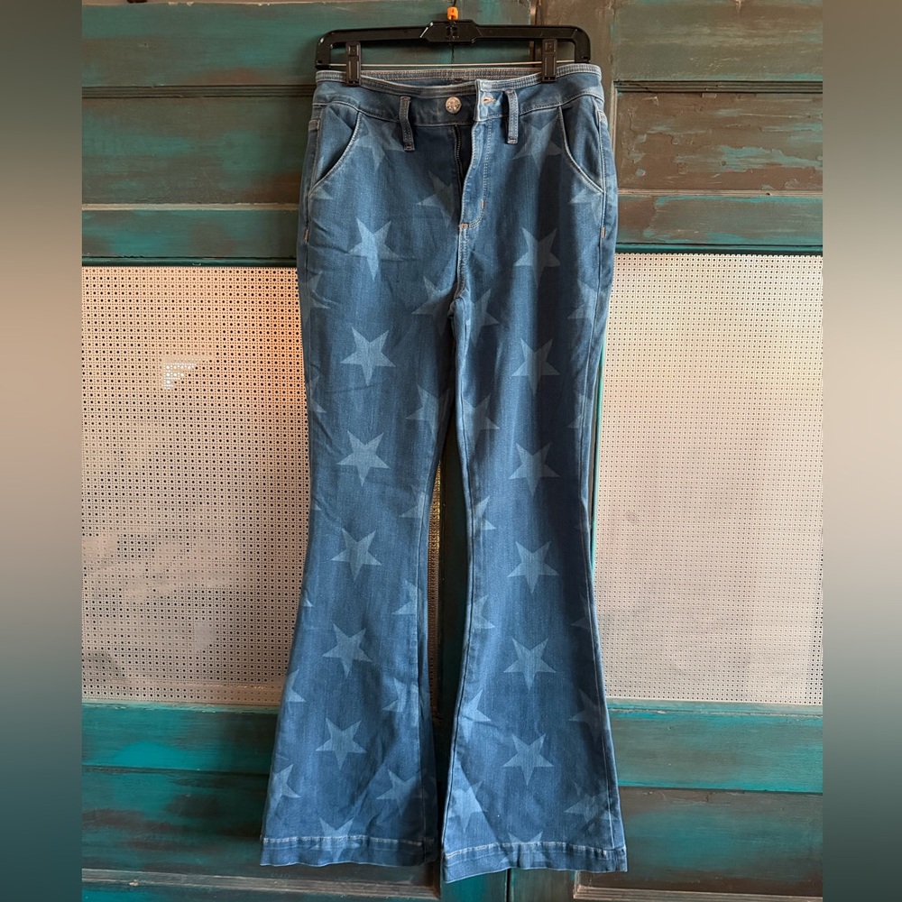 Miss Me Blue Star Flare Jeans